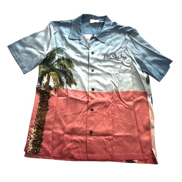 Blue Sky Inn Palm Wall Shirt in Blue Pink - Picture 1 of 5